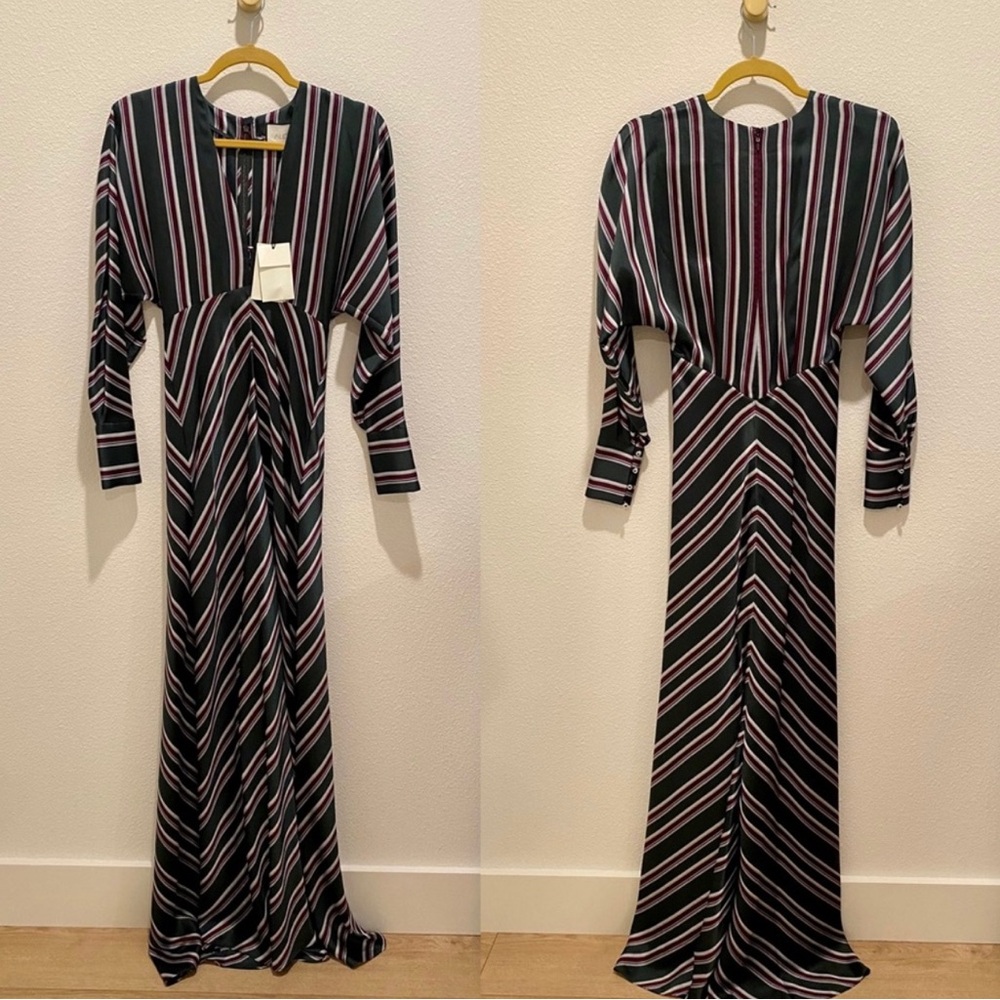 NWT Alexis Bevel Striped Maxi Dress